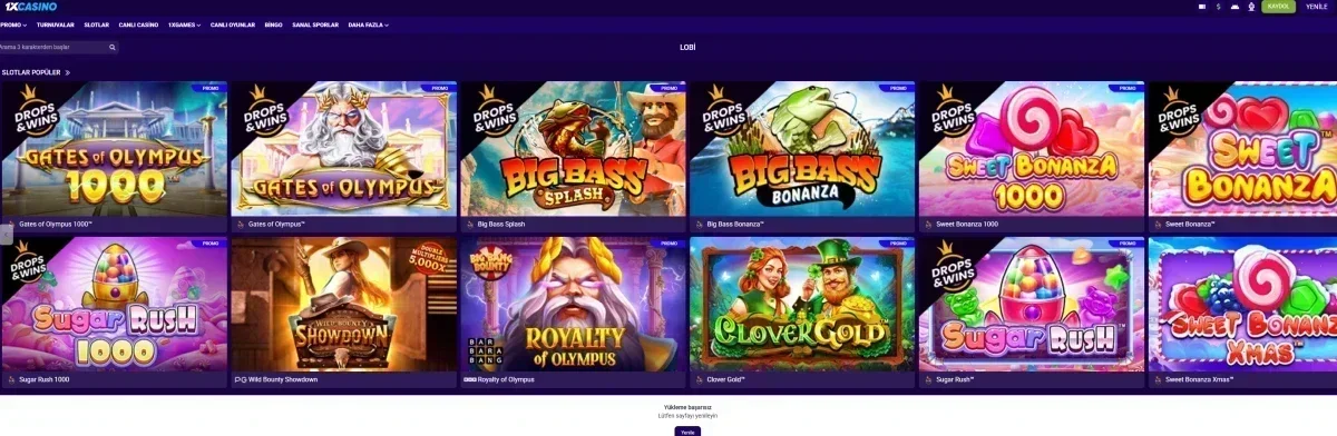 1x Casino ekran görüntüsü